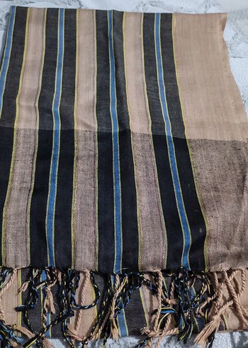 Kadın Kahverengi Bohem Stilde Dokuma Şal - Görsel 3