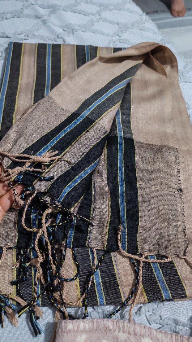 Kadın Kahverengi Bohem Stilde Dokuma Şal - Görsel 2