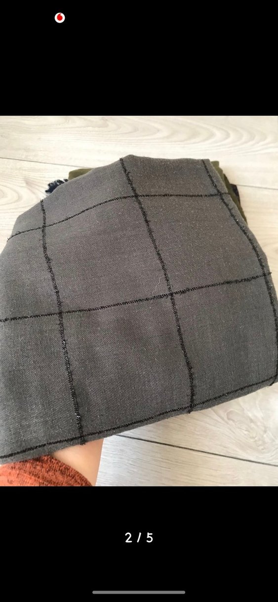 Örgü Detaylı Haki Kadın Şal - Görsel 2