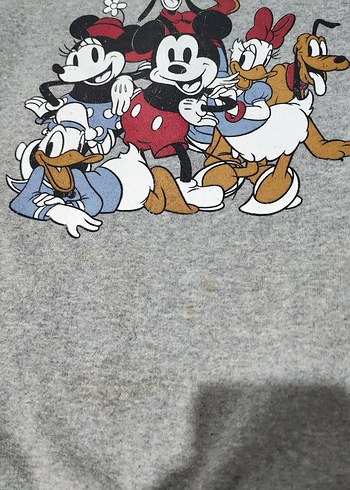 Gri Baskılı Kadın Sweatshirt - Görsel 2