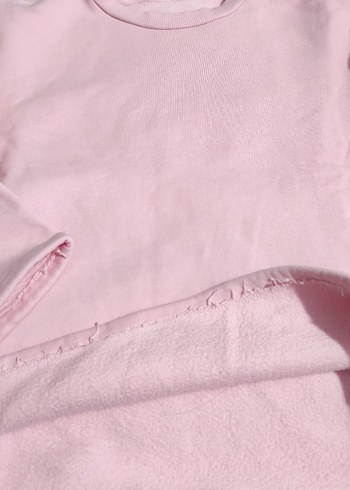 Kız Çocuk Pembe Fırfırlı Sweatshirt - Görsel 2