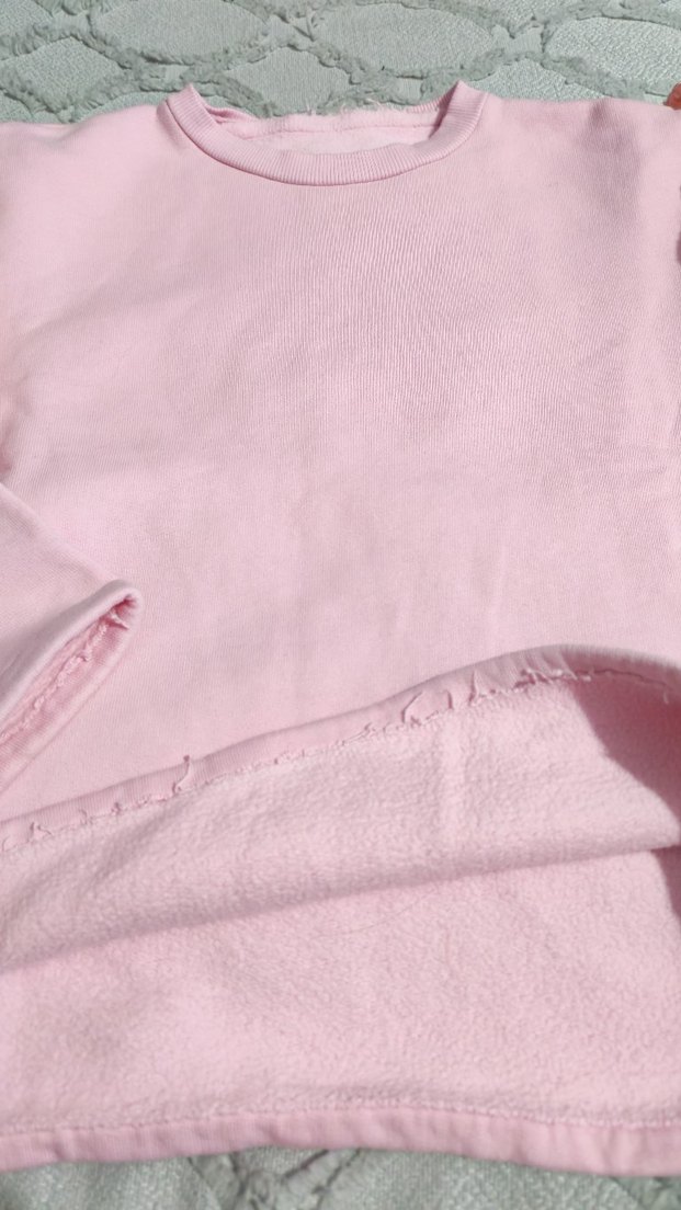 Kız Çocuk Pembe Fırfırlı Sweatshirt - Görsel 2