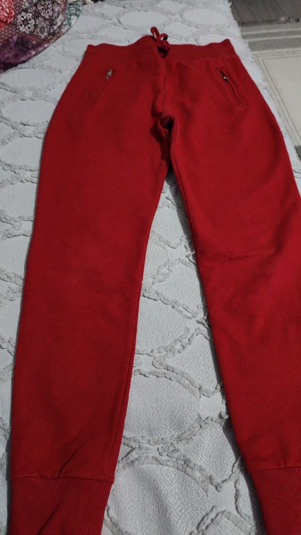 Kırmızı Fermuarlı kız çocuk Eşofman Altı - Görsel 3