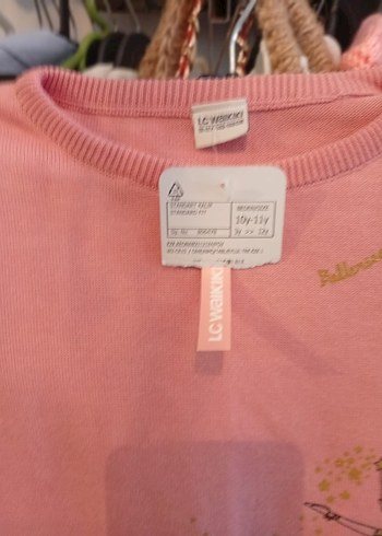 11-12 Yaş Beden Kız Çocuk Pembe Baskılı Triko Kazak