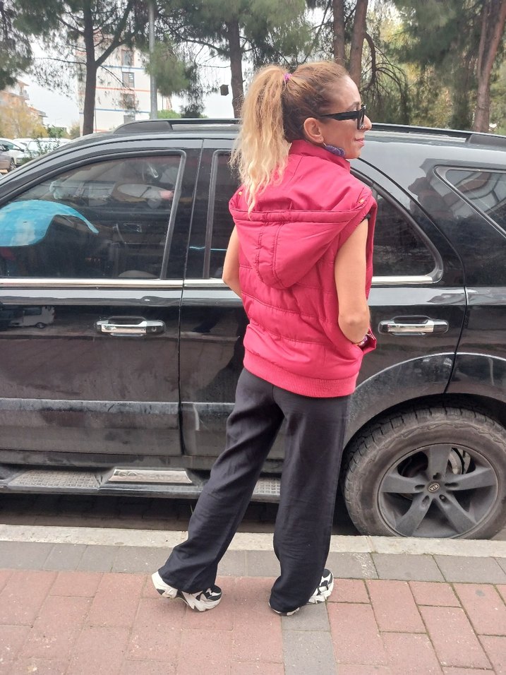 Pembe Kemerli Kadın Şişme Yelek - Görsel 3