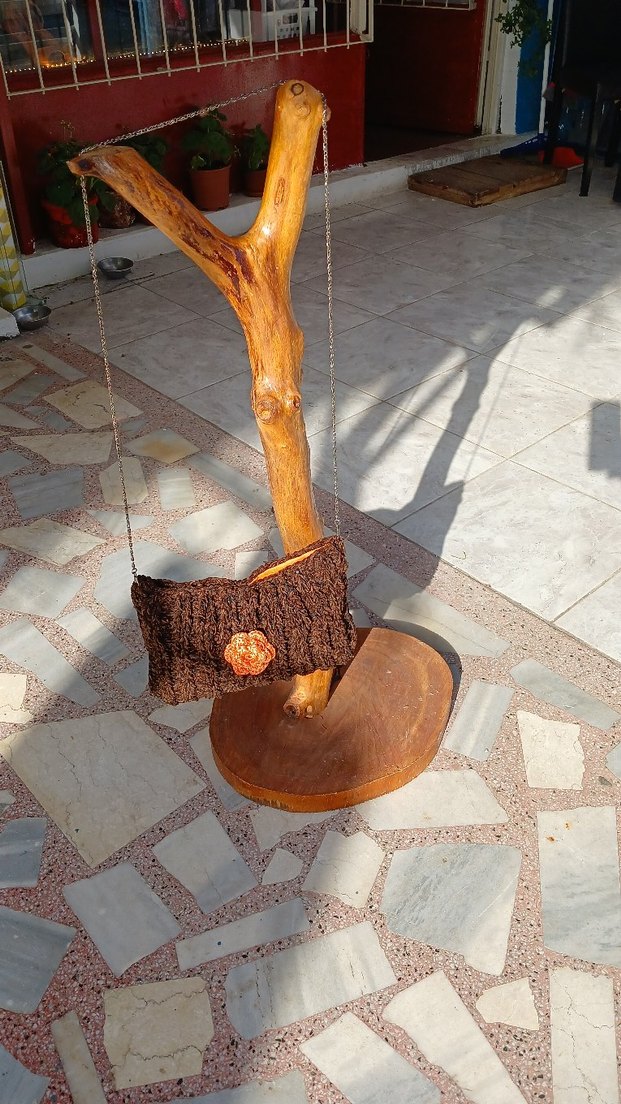 Bohem Tarz Örgü Kahverengi Kadın Çanta - Görsel 2