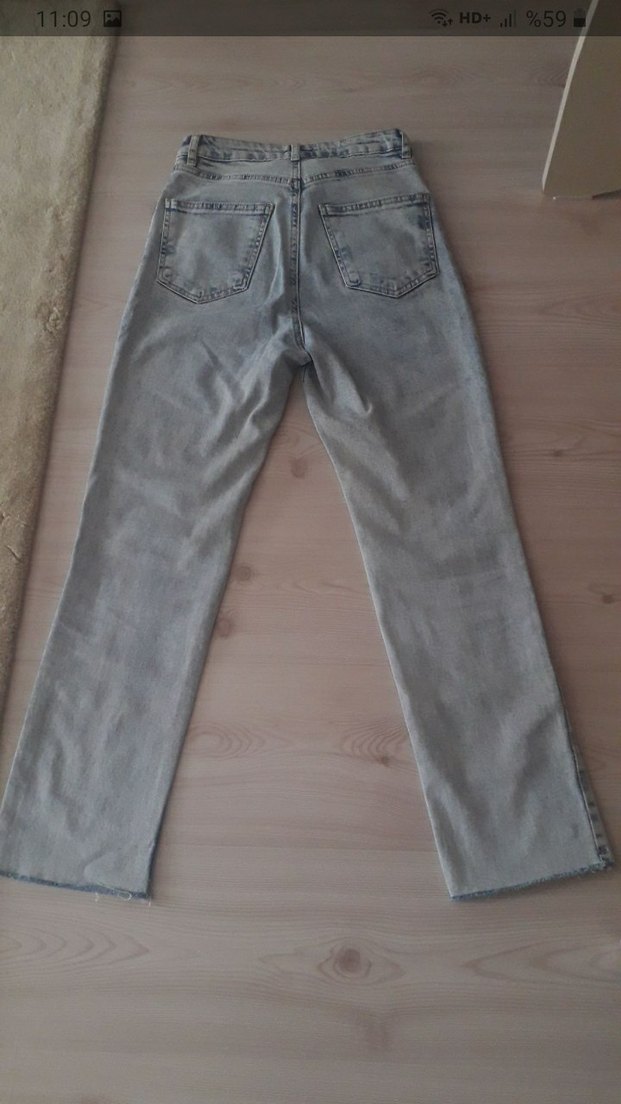 Gri Midi Boy Kadın Denim Jean - Görsel 2