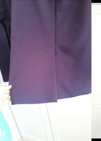 Düğmeli, Uzun Mor Kadın Takım - Görsel 5