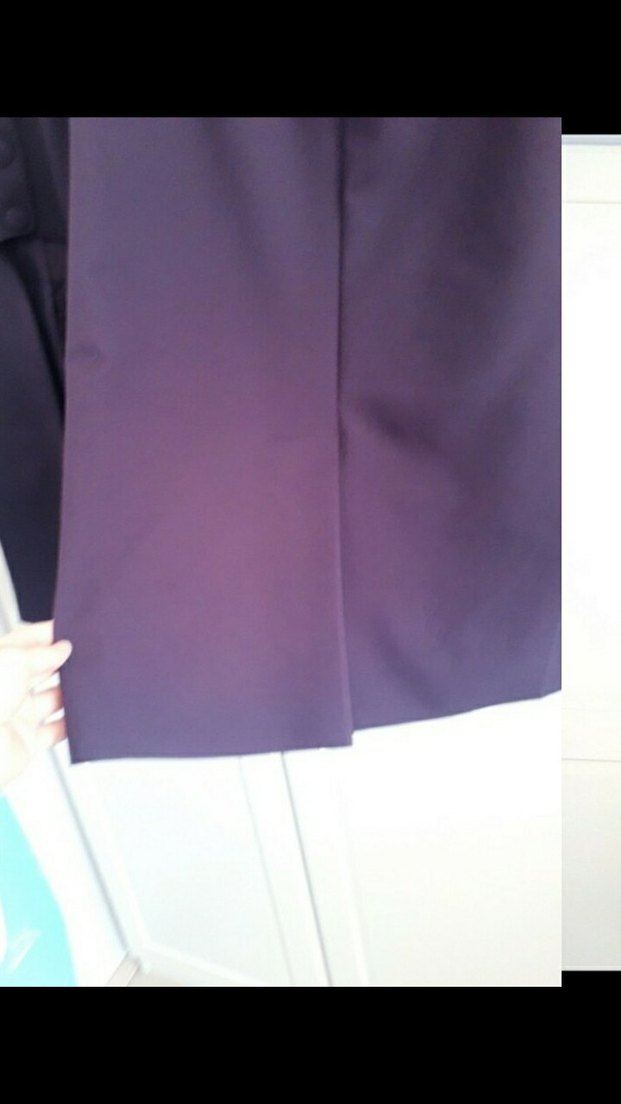 Düğmeli, Uzun Mor Kadın Takım - Görsel 5