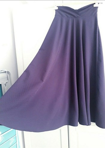 Mor Drapeli Uzun Kadın Etek - Görsel 3