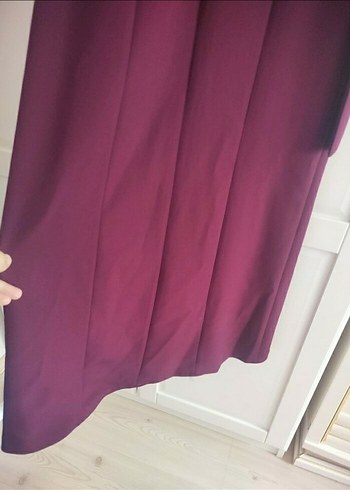 Bordo Uzun Kollu Drapeli Kadın Elbise - Görsel 5