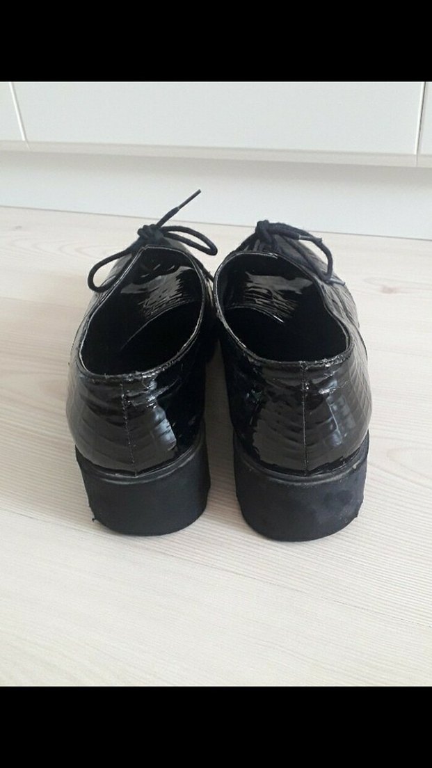 Siyah Yılan Desenli kadın Klasik Ayakkabı - Görsel 3