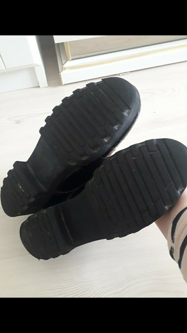 Siyah Yılan Desenli kadın Klasik Ayakkabı - Görsel 4