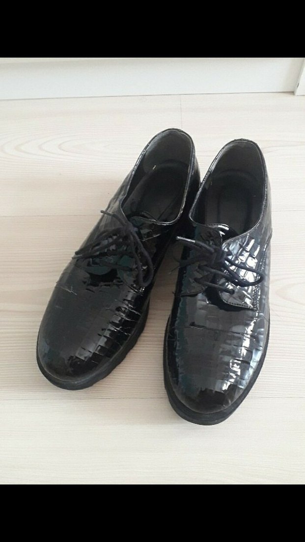 Siyah Yılan Desenli kadın Klasik Ayakkabı - Görsel 5