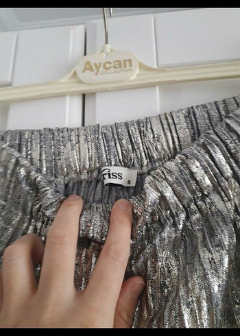 Gri Pilili Mini Etek - Görsel 4