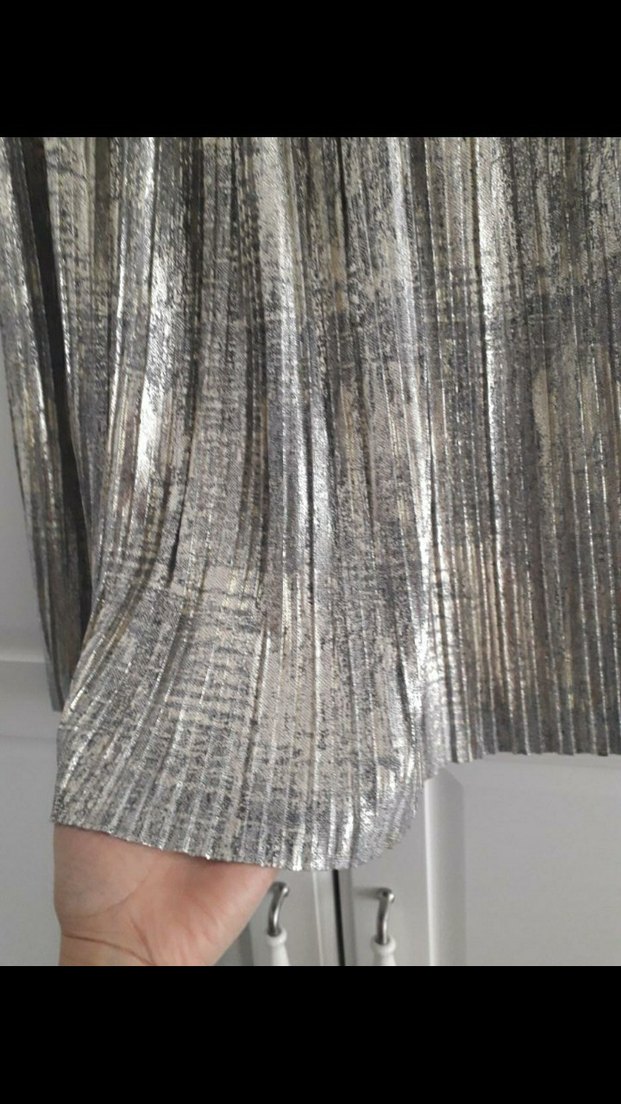 Gri Pilili Mini Etek - Görsel 5