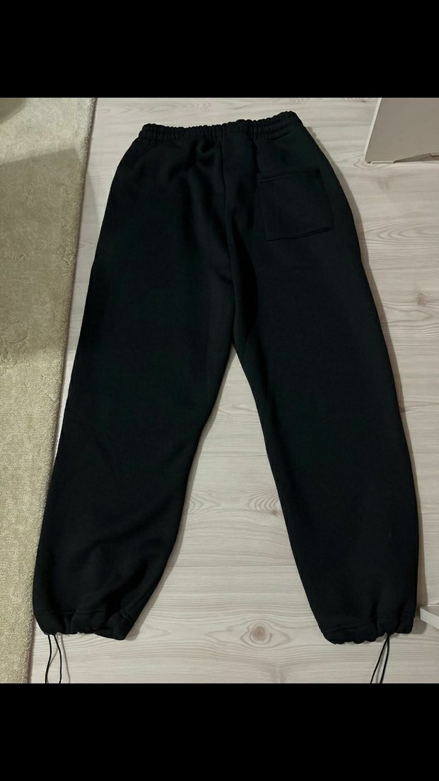 Siyah erkek uzun Sweatpants Rahat Kesim - Görsel 2