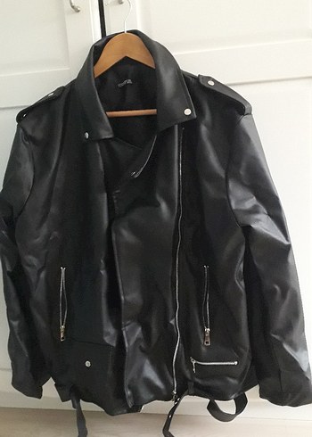 Diğer Siyah Deri Biker Ceket