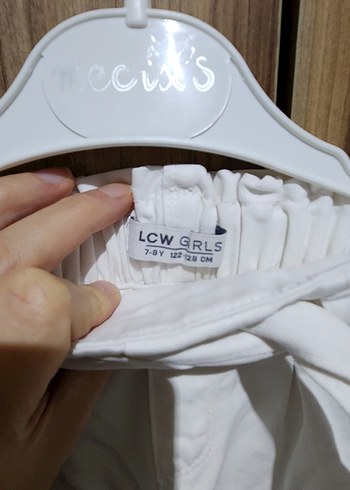 Beyaz Midi Kemerli Kız çocuk Pantolon - Görsel 3