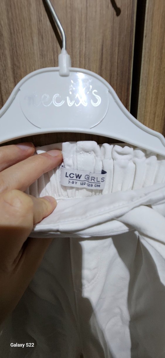 Beyaz Midi Kemerli Kız çocuk Pantolon - Görsel 3