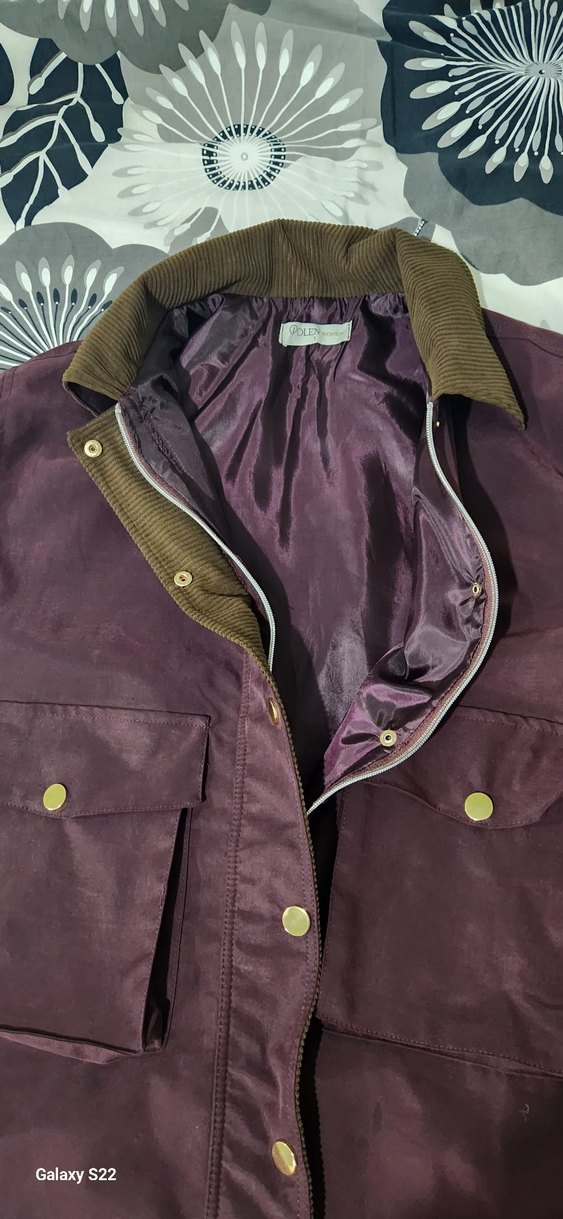 Mürdüm Gold Düğmeli Midi Ceket - Görsel 3