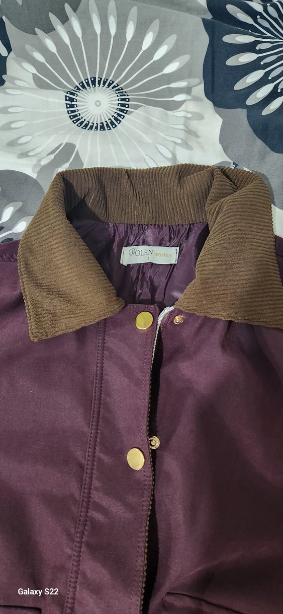 Mürdüm Gold Düğmeli Midi Ceket - Görsel 2