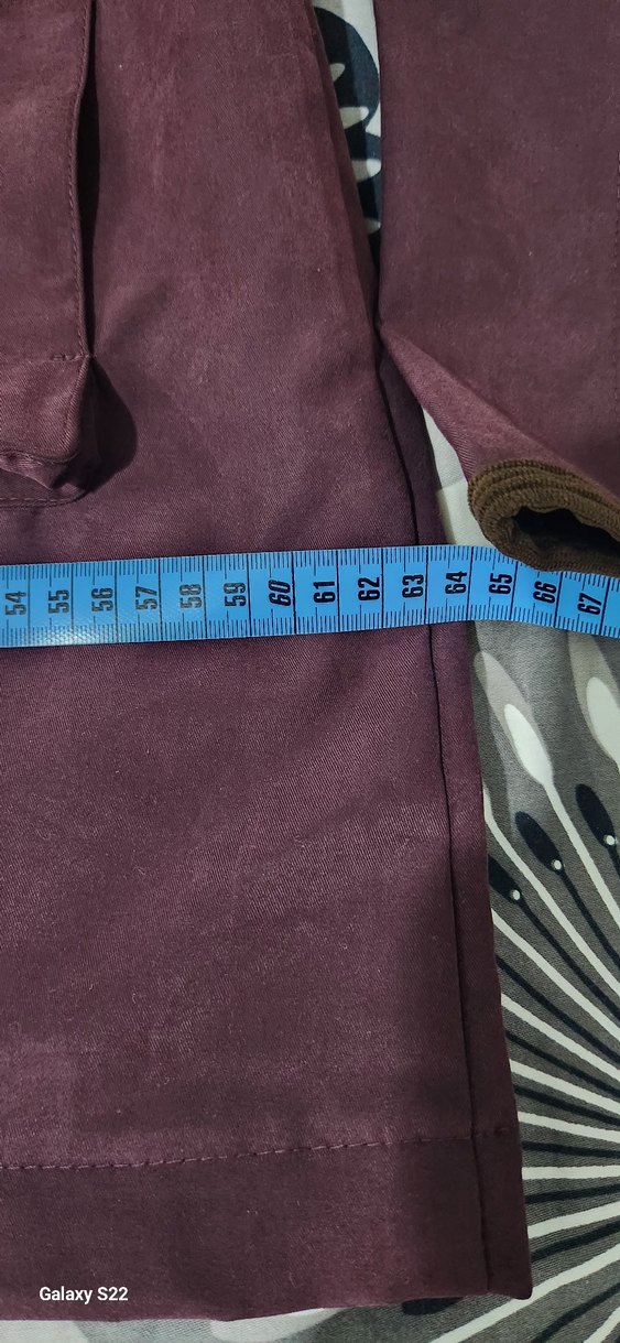 Mürdüm Gold Düğmeli Midi Ceket - Görsel 5