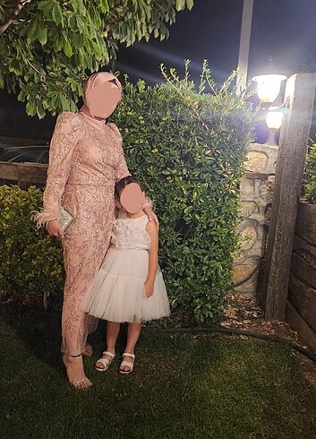 Pembe abiye elbise