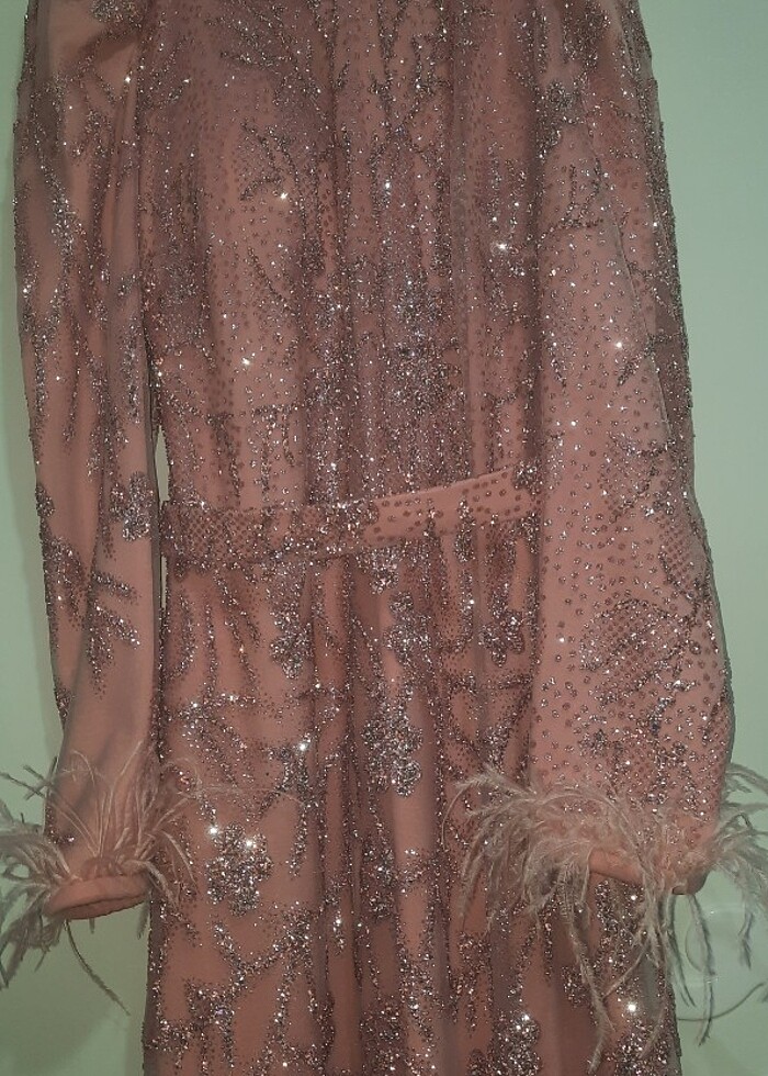 Pembe abiye elbise - Görsel 3