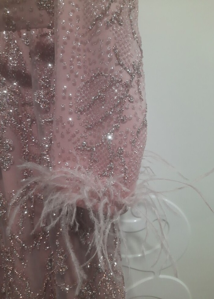 Pembe abiye elbise - Görsel 5