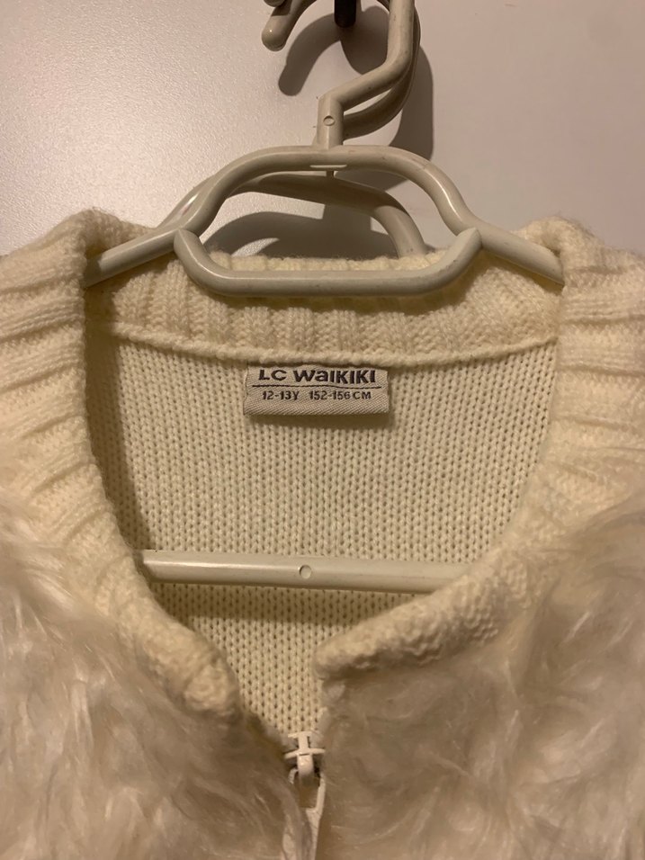 Beyaz Kürk Detaylı çocuk Yelek - Görsel 2