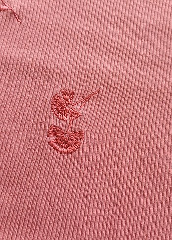 Bordo Nakışlı Uzun Kollu Triko Kazak - Görsel 3