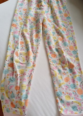 Çocuklar için Pastel Renkli Baskılı Polar pijama takımı - Görsel 2