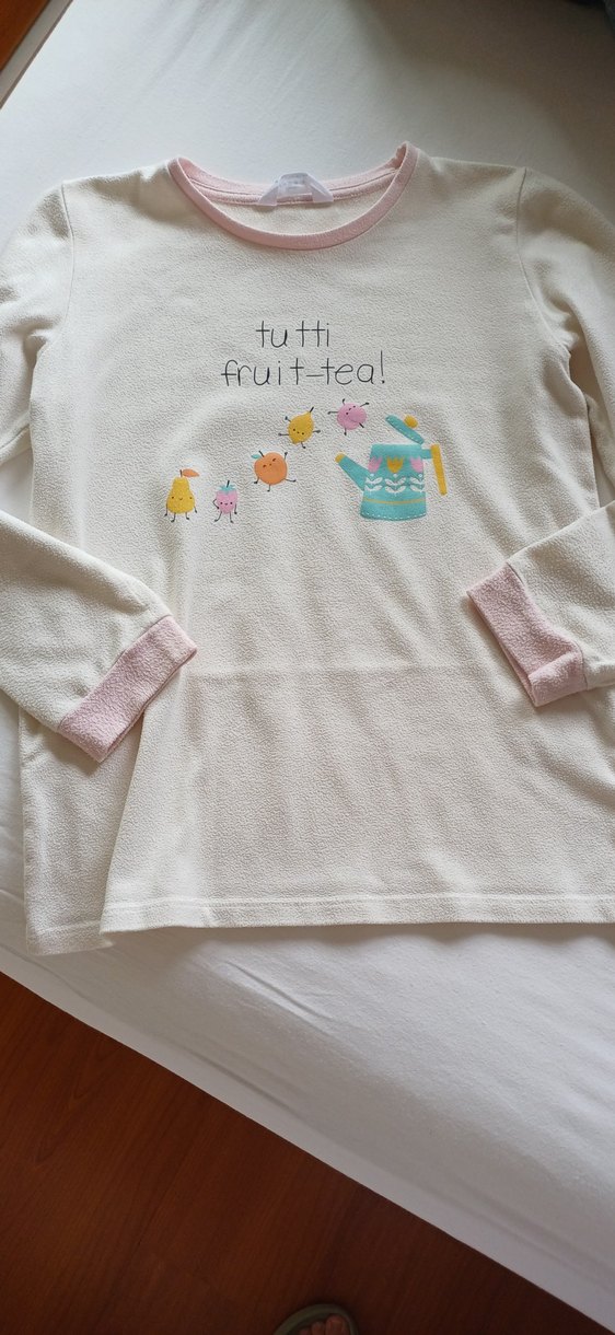 Çocuklar için Pastel Renkli Baskılı Polar pijama takımı - Görsel 3