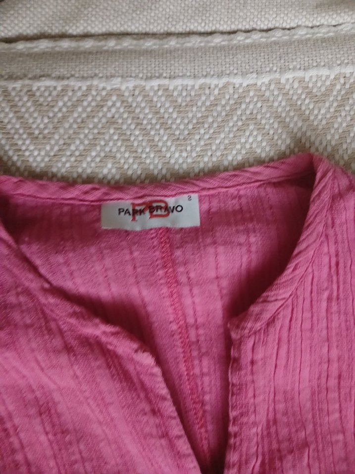 Park Bravo düğmeli V Yaka Pembe  Tunik - Görsel 2