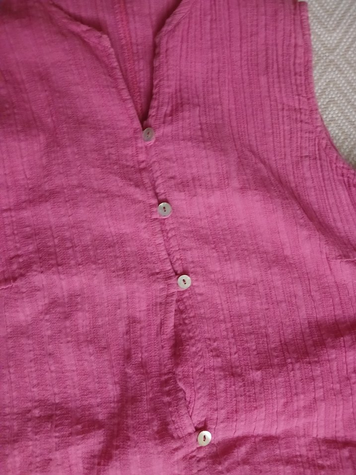 Park Bravo düğmeli V Yaka Pembe  Tunik - Görsel 3