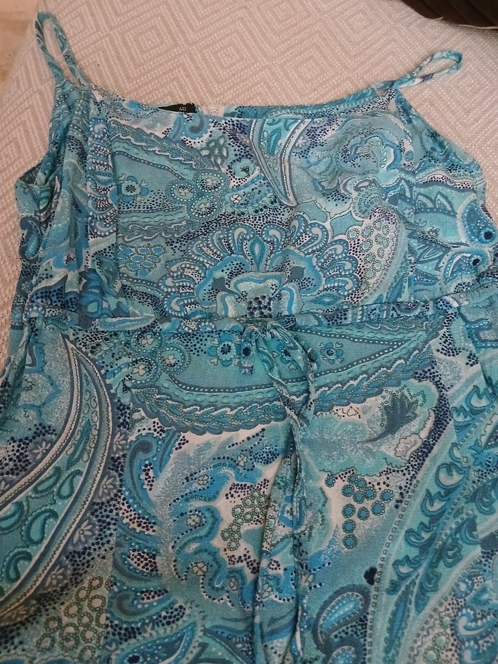 Mavi Bohem Desenli Elbise - Görsel 2