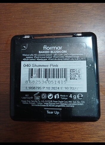 Beden Flormar allık shimmer pink