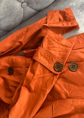 Düğmeli, Kolsuz, Uzun Kadın Trençkot - Görsel 5