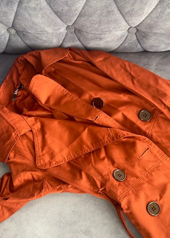 Düğmeli, Kolsuz, Uzun Kadın Trençkot - Görsel 2