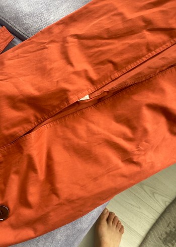 Düğmeli, Kolsuz, Uzun Kadın Trençkot - Görsel 6