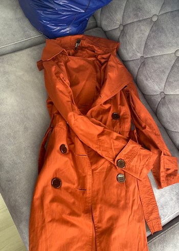 Düğmeli, Kolsuz, Uzun Kadın Trençkot - Görsel 7