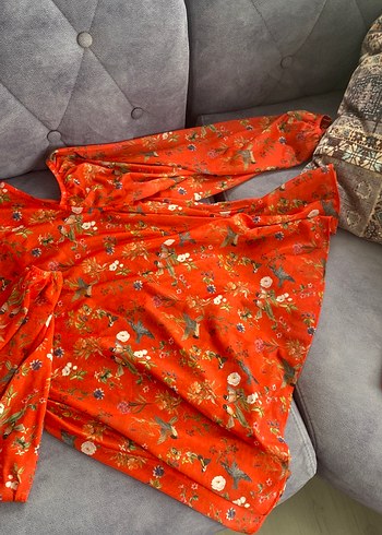 Bohem Uzun Kollu Kırmızı Desenli  Bluzu - Görsel 5