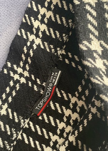 Düğmeli Ekose Mini Etek - Görsel 4