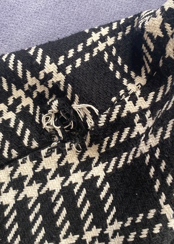 Düğmeli Ekose Mini Etek - Görsel 3