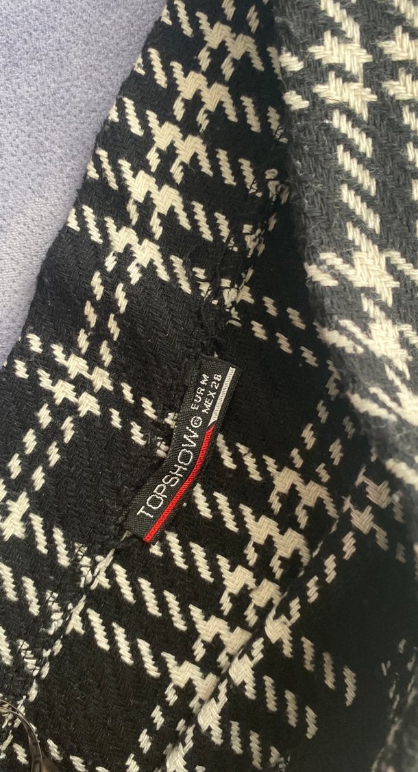 Düğmeli Ekose Mini Etek - Görsel 4