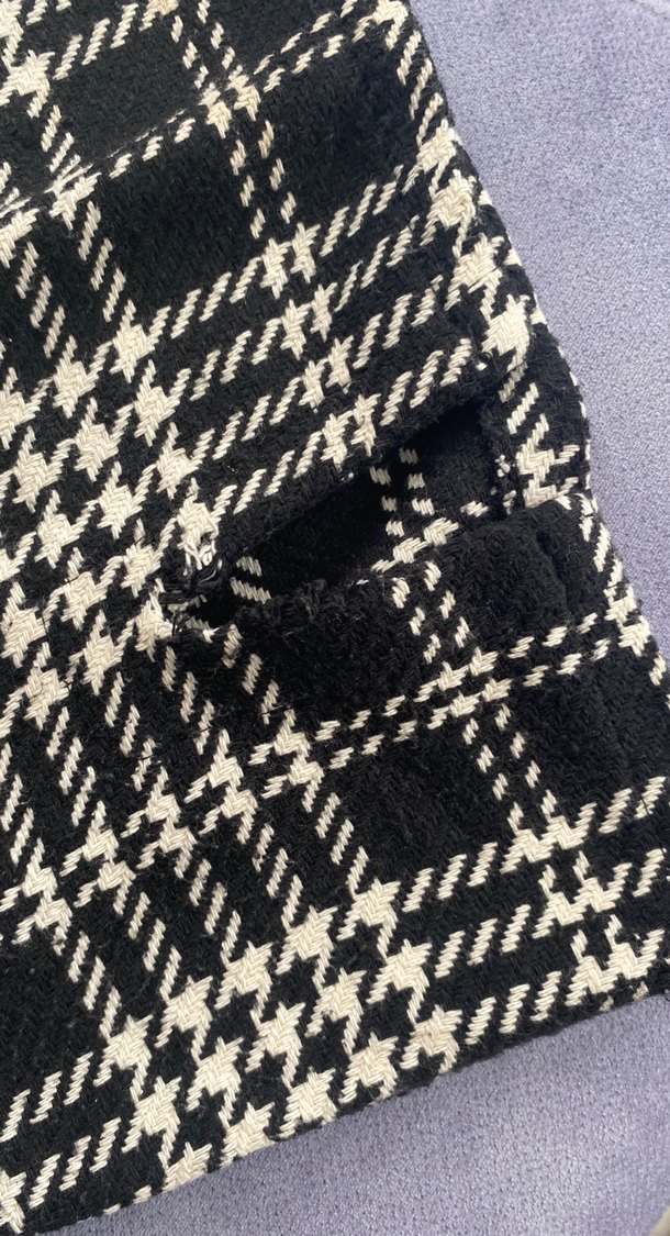 Düğmeli Ekose Mini Etek - Görsel 2