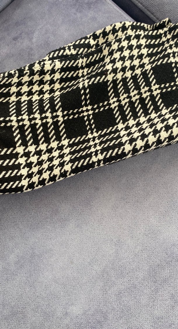 Düğmeli Ekose Mini Etek - Görsel 5