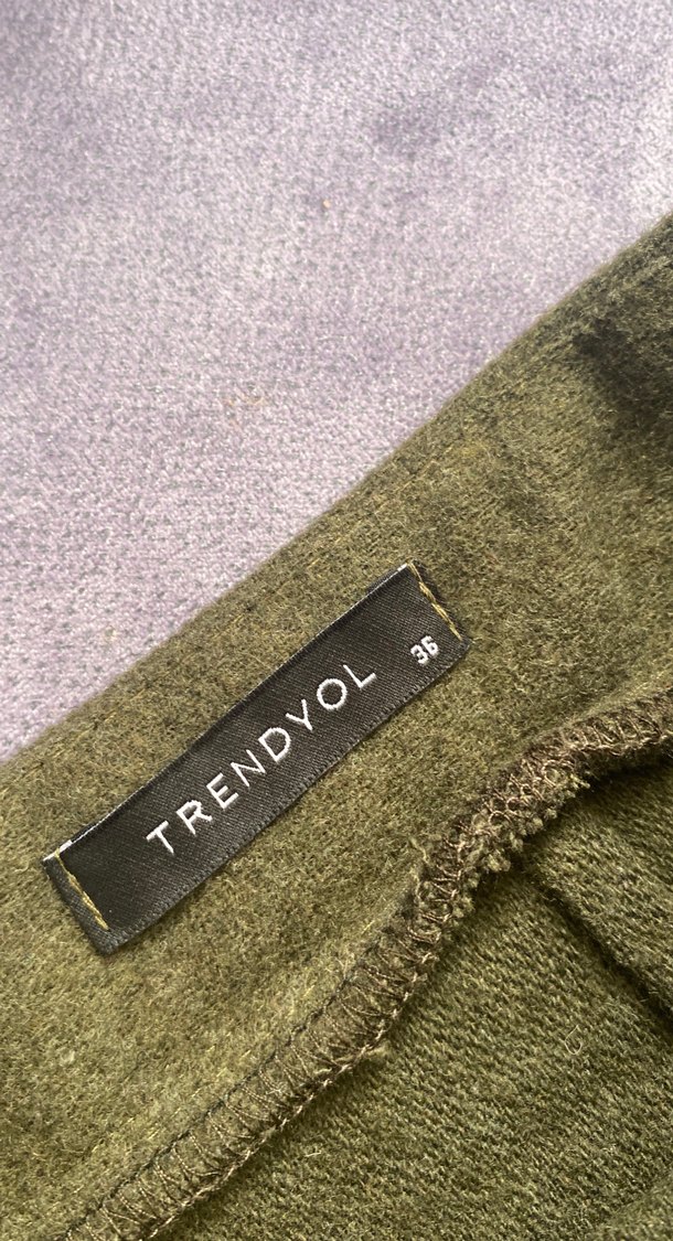 Haki Kadın Midi Mini Etek - Görsel 3