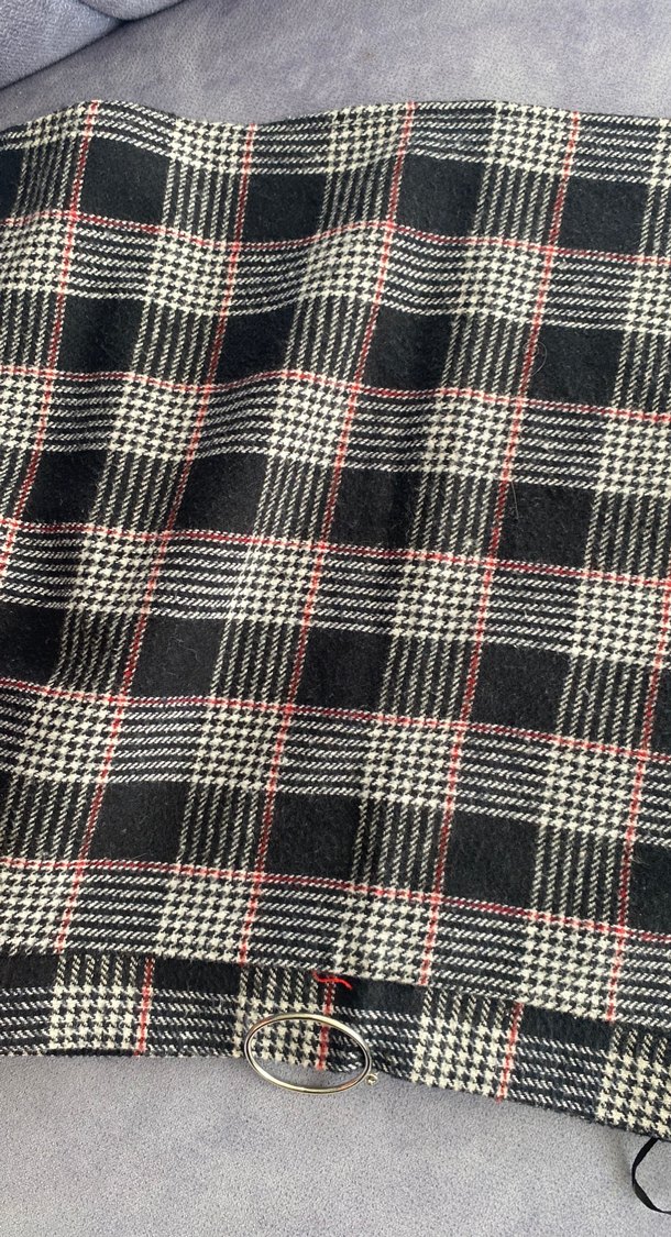 Ekose Desenli Gri Midi Mini Etek - Görsel 5